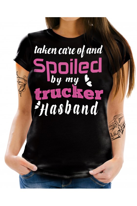 Trucker T-shirt illustration | Taken care of and spoiled by my trucker hasband