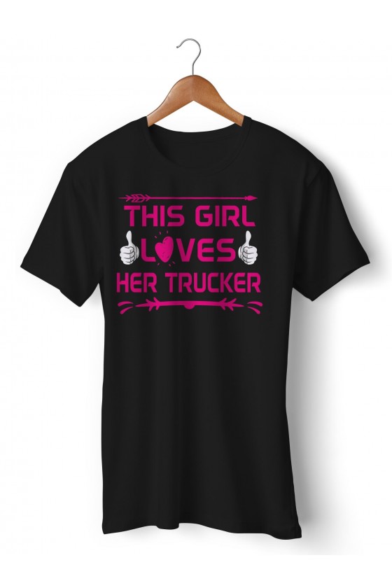 Trucker T-shirt illustration | This girl loves her trucker