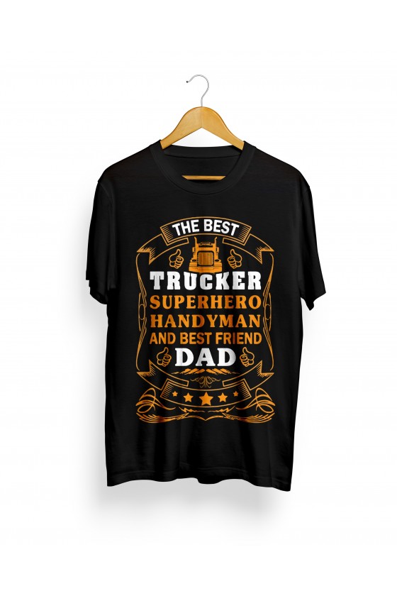 Trucker T-shirt illustration | The Best Trucker Superhero handyman and Best friend Dad